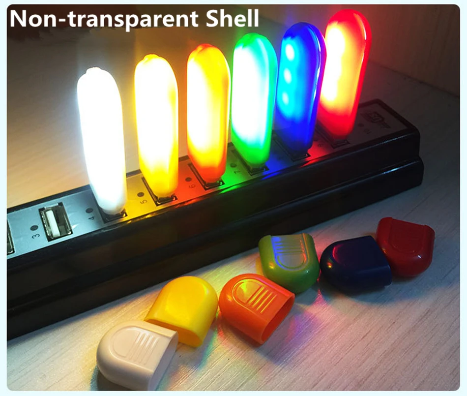 LED USB Night Light Portable U Disk Lamp 3LEDs 1.5W Reading Lamps Colorful Mini Book Lights DC5V Power Bank Powered Camping Bulb