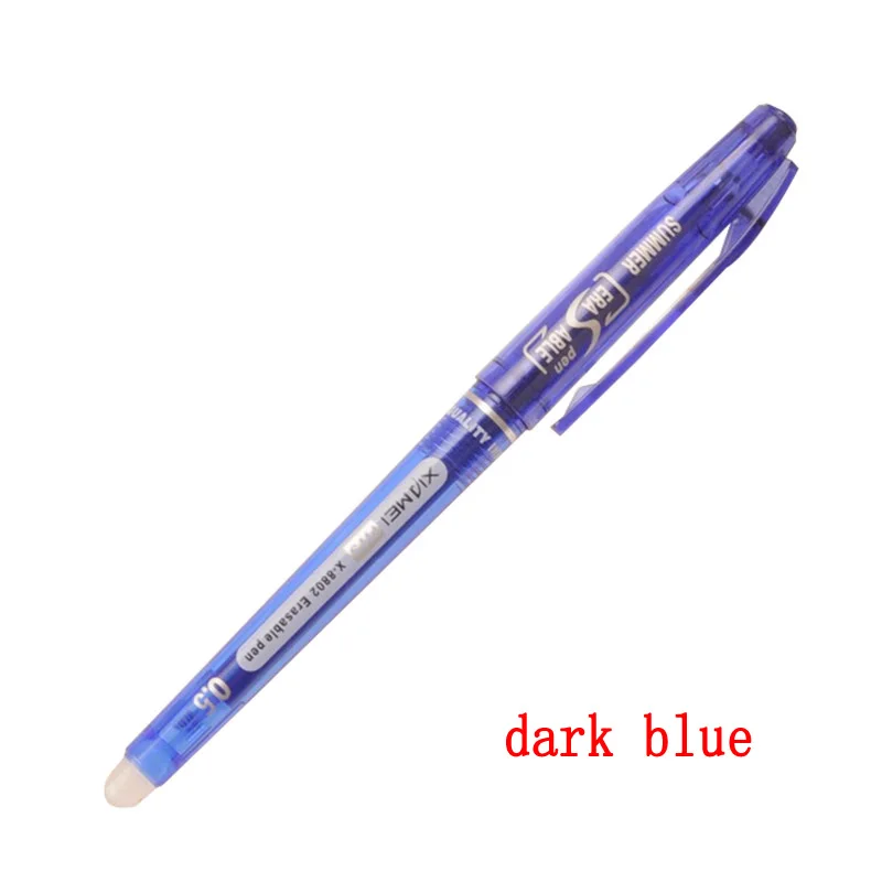 0.7mm 0.5mm Bullet Tip Erasable Gel Pen Set Refill Rods Blue Black Color Ink Cartridge Office School Writing Drawing Stationery