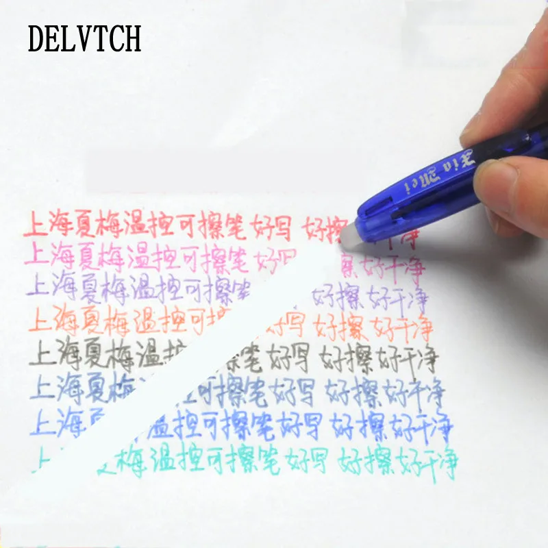 0.7mm 0.5mm Bullet Tip Erasable Gel Pen Set Refill Rods Blue Black Color Ink Cartridge Office School Writing Drawing Stationery
