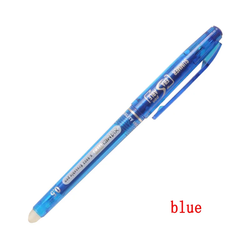 0.7mm 0.5mm Bullet Tip Erasable Gel Pen Set Refill Rods Blue Black Color Ink Cartridge Office School Writing Drawing Stationery