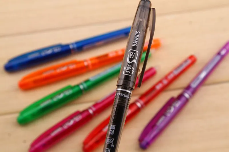 0.7mm 0.5mm Bullet Tip Erasable Gel Pen Set Refill Rods Blue Black Color Ink Cartridge Office School Writing Drawing Stationery