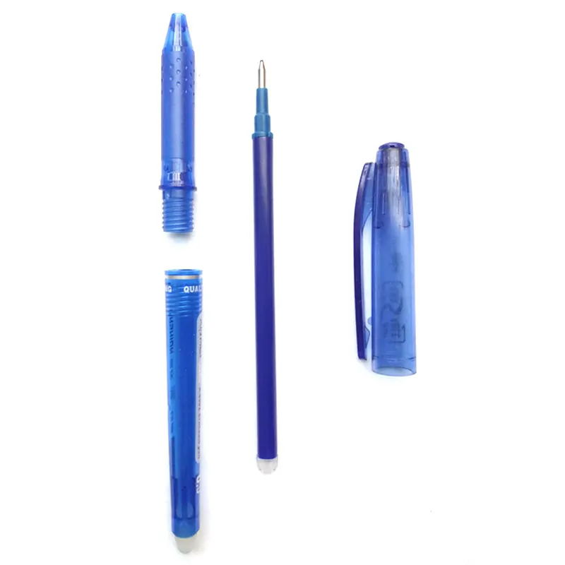 0.7mm 0.5mm Bullet Tip Erasable Gel Pen Set Refill Rods Blue Black Color Ink Cartridge Office School Writing Drawing Stationery