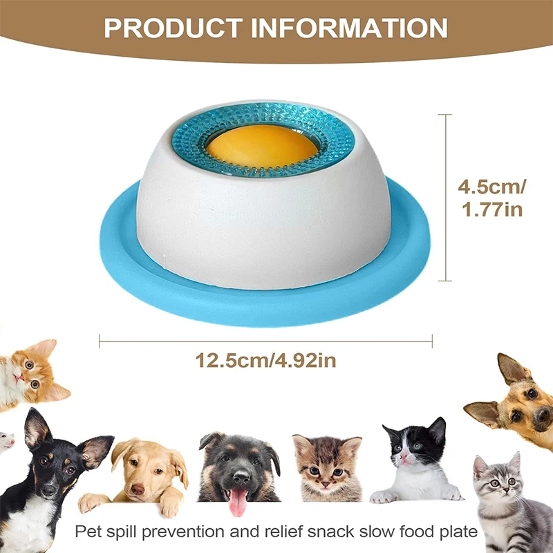 Dog/Cat Licking Bowl, Pet Licking Toy Slow Food Bowl, Non-Slip Licking Bowl, Educational Toy, Makes Dogs/Cats Love Licking.