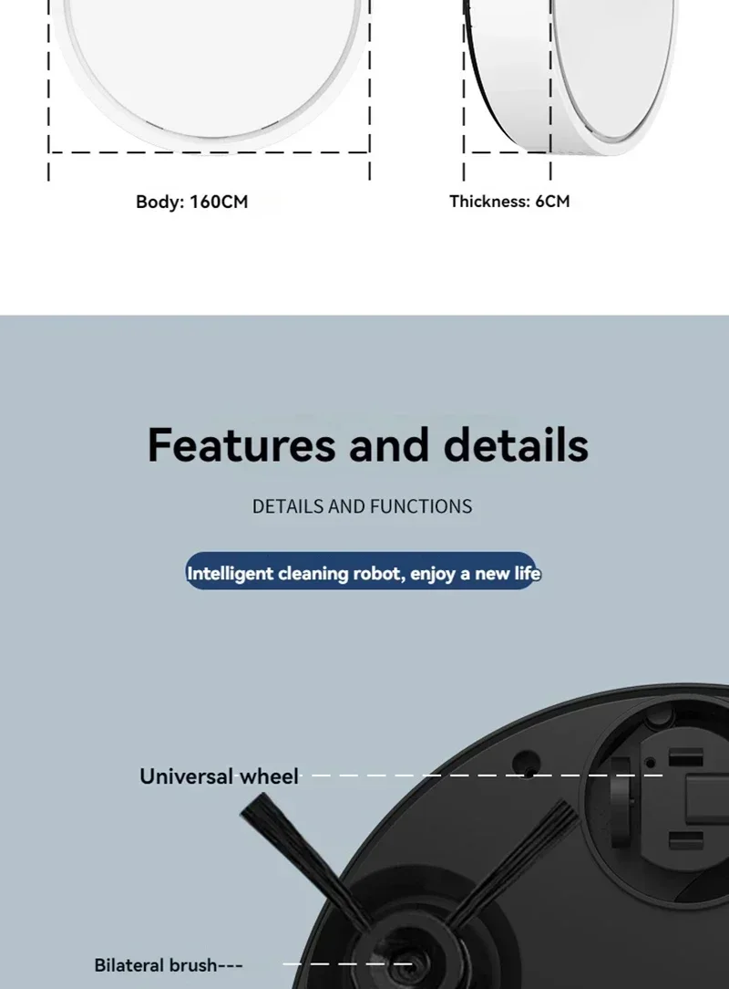 2026 Model Sweeping Robot Automatic Home Mini Cleaning Machine USB Charging Smart Sweep Mop 5-In-1 Vacuum Cleaner New