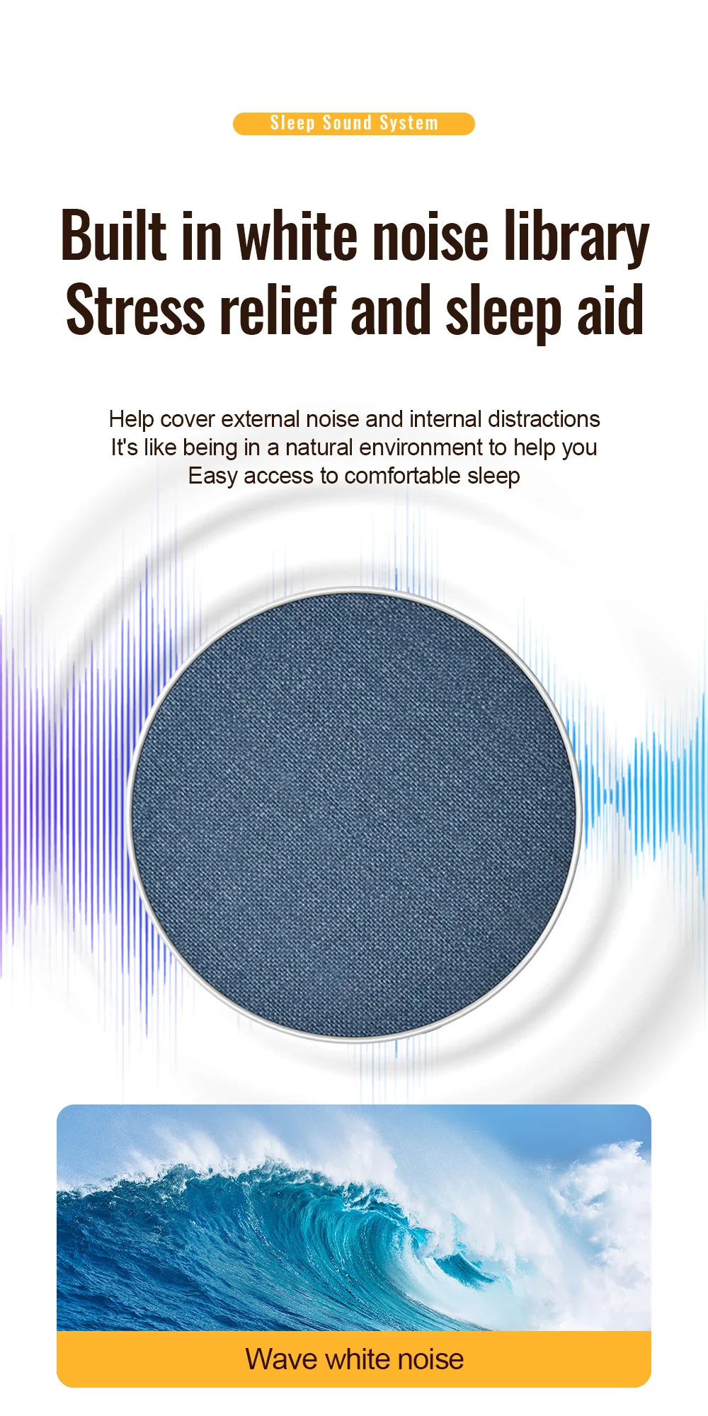 Ultra Slim Sleep Speaker Under Pillow HiFi Noise Reduction Bone Conduction Sound Machine For Deep Sleep Relaxation 2026