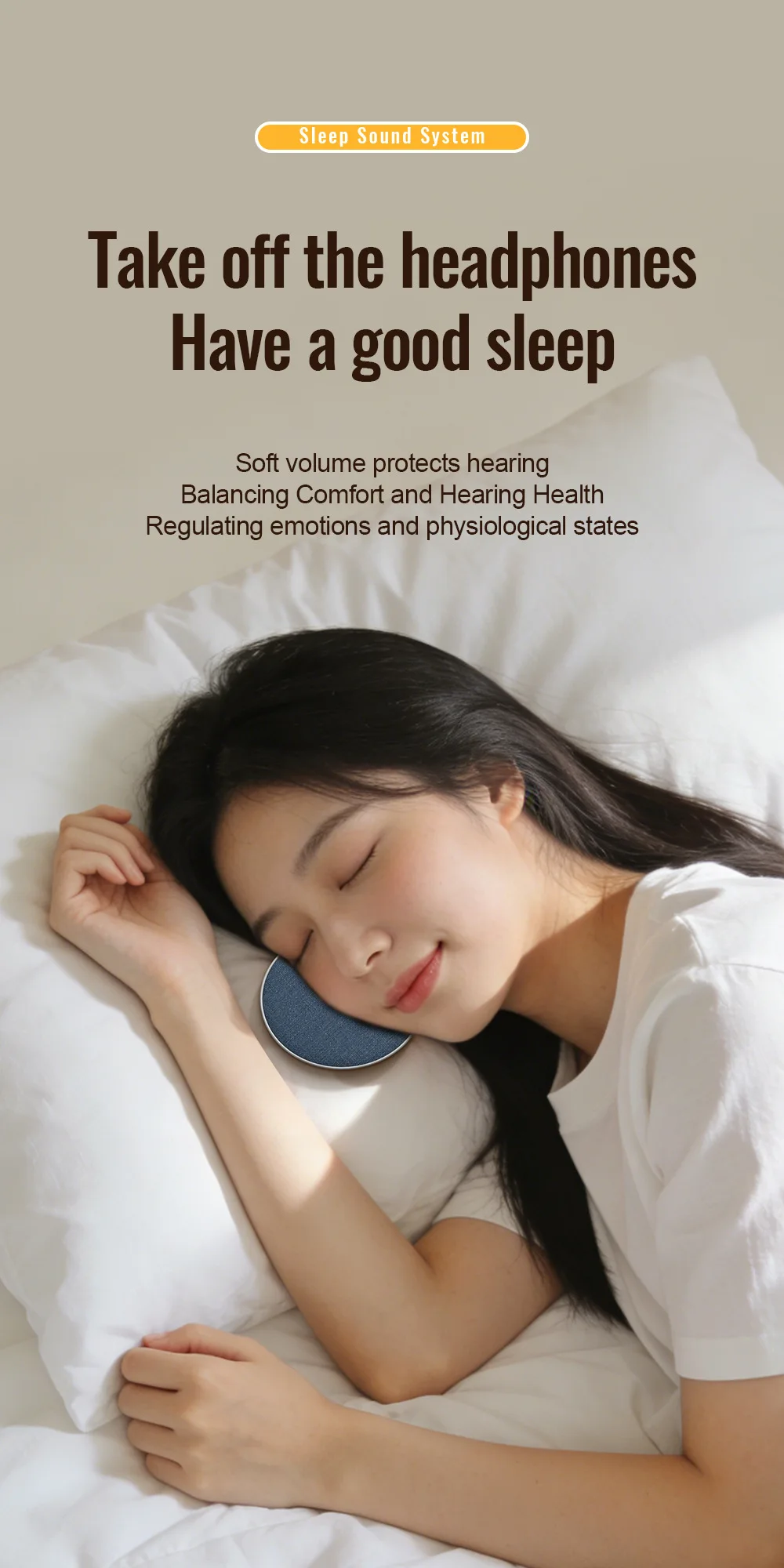 Ultra Slim Sleep Speaker Under Pillow HiFi Noise Reduction Bone Conduction Sound Machine For Deep Sleep Relaxation 2026