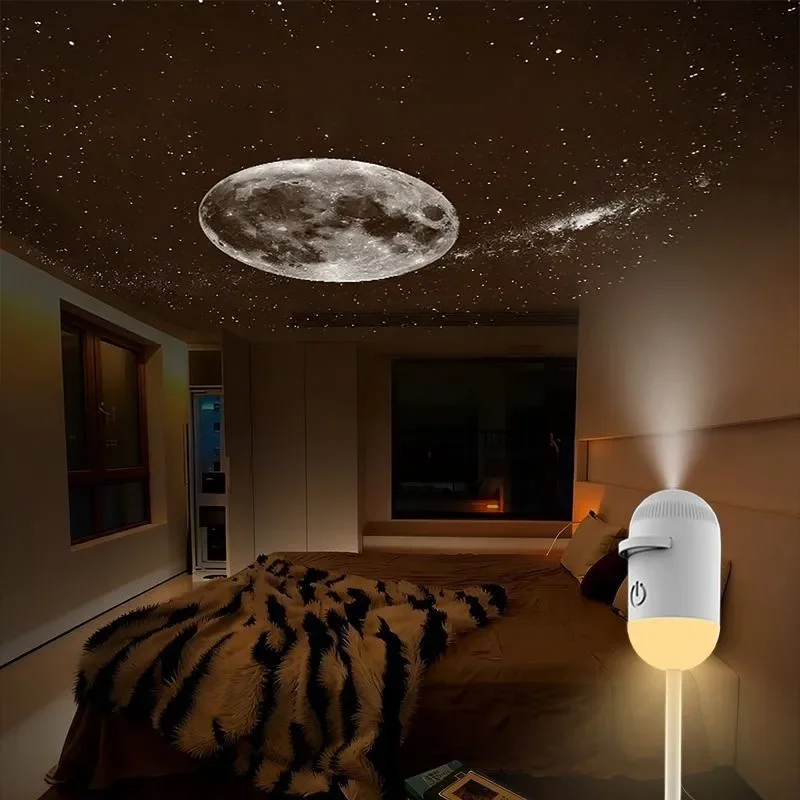 2 In 1 Mini Starry Sky Projector Creative Night Light 10 Films Starry Sky Ambient Light For Home Decoration Children Night Light