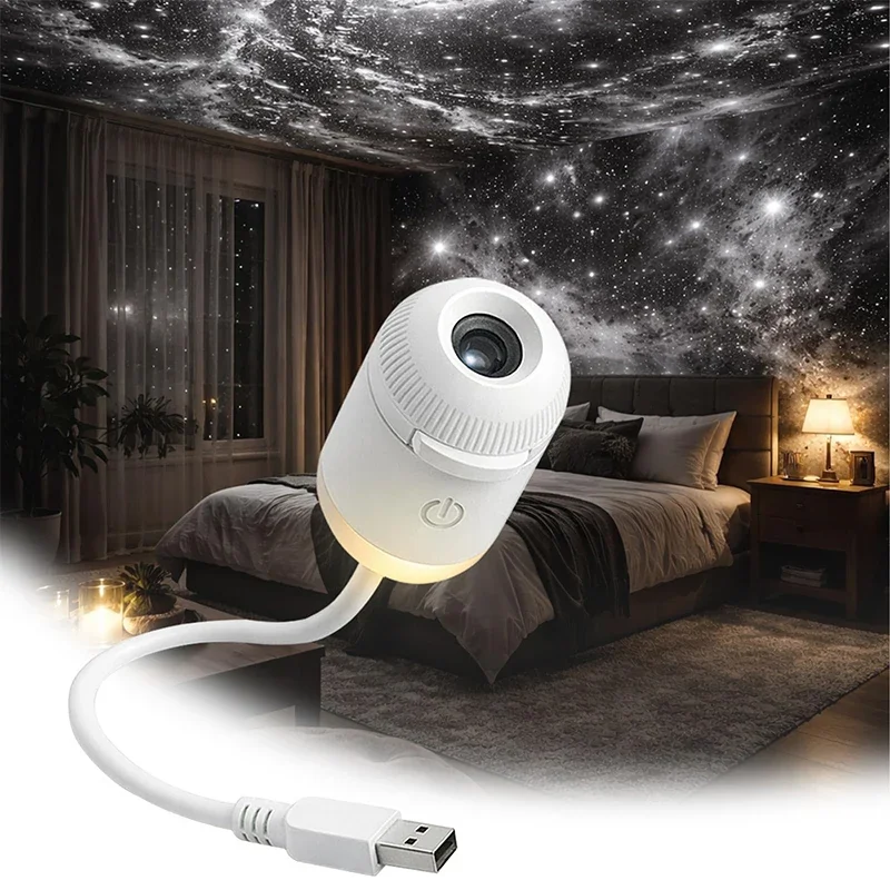 2 In 1 Mini Starry Sky Projector Creative Night Light 10 Films Starry Sky Ambient Light For Home Decoration Children Night Light