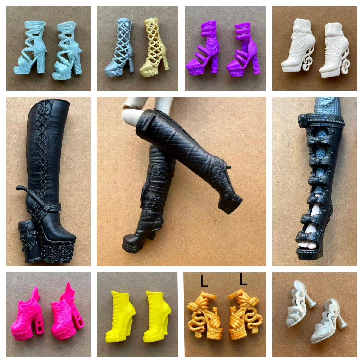 1/6 Scale Monstering Doll DIY Dressing Shoes Sandals Boots Collectible Doll Footwear Parts Decorative Accessories for Collectors