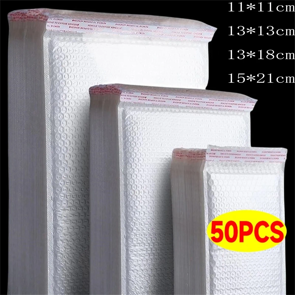 10-50Pcs Bubble Envelopes White Foam Shipping Bags Poly Bubble Mailers Pad Self Seal Packing Bags for Magazine 11cm 15cm 23cm