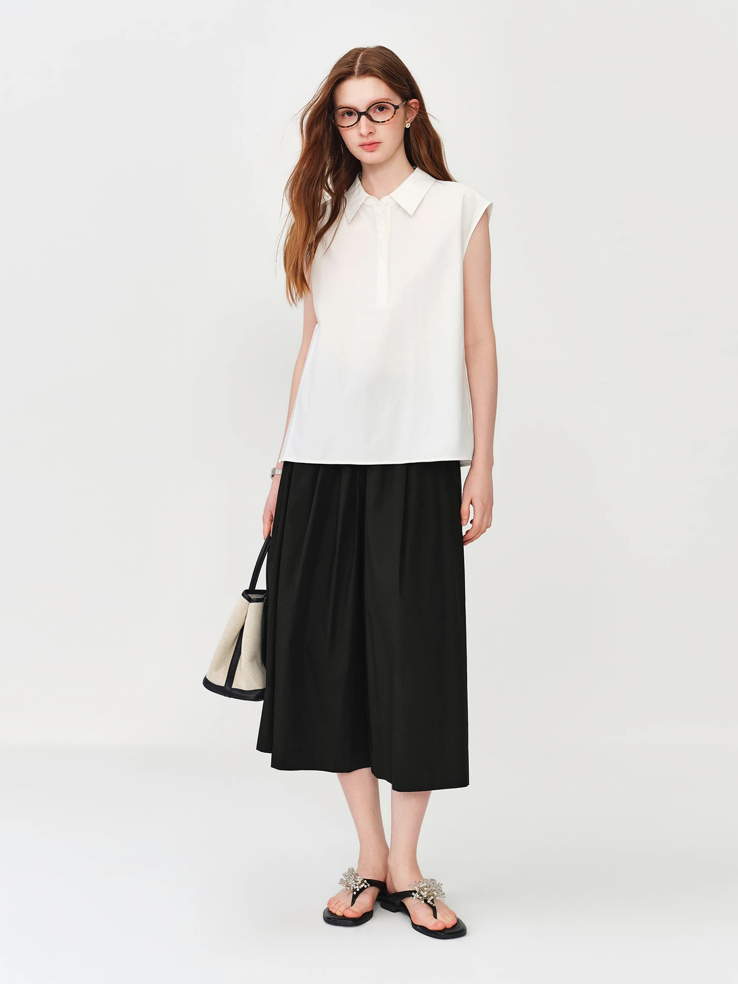 FSLE Cozy Cotton Casual Pants Wide-Leg Fit for Women's Summer 2026 New Arrival A-line Silhouette for Casual Outfits Resort Pants
