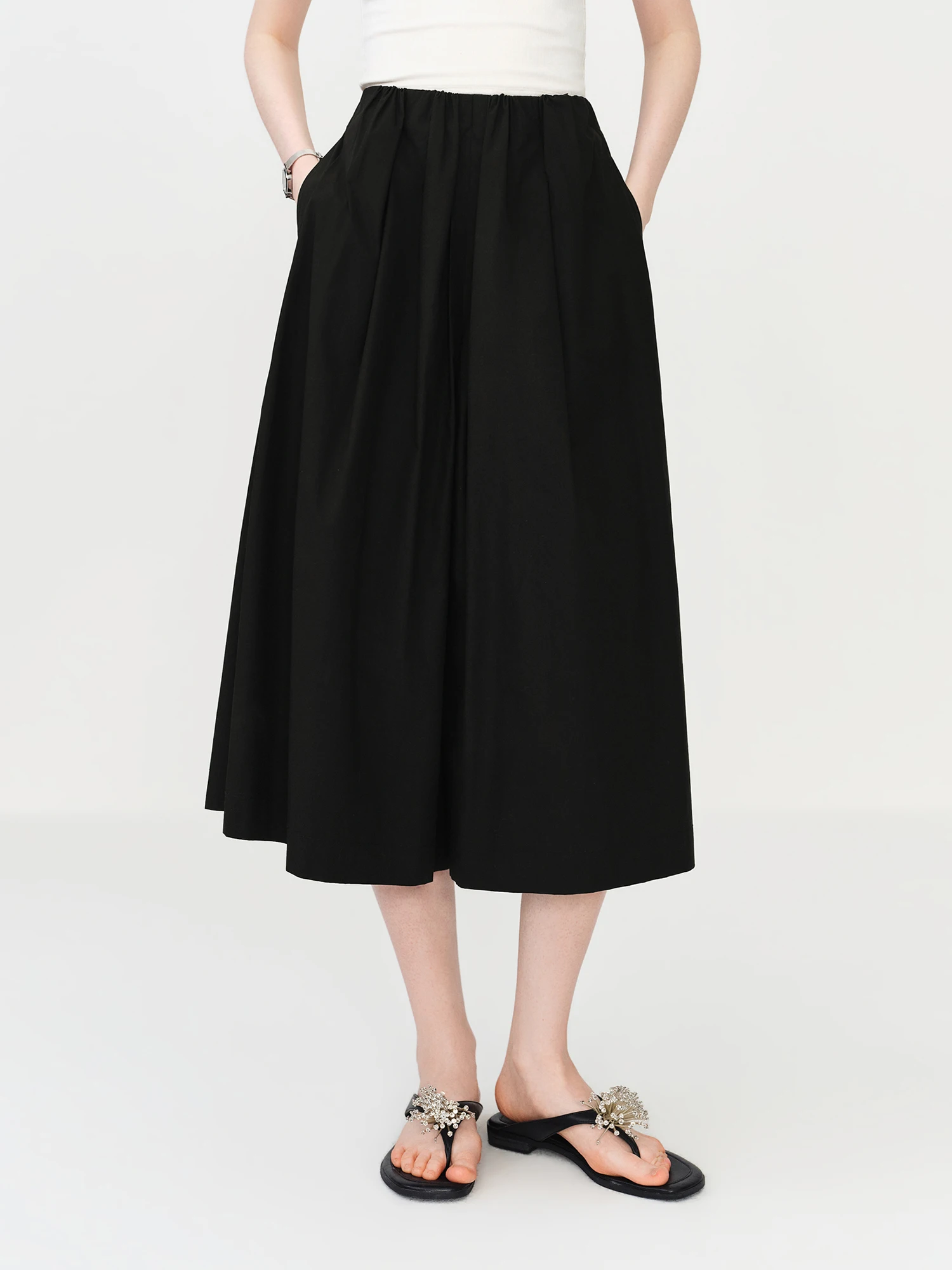 FSLE Cozy Cotton Casual Pants Wide-Leg Fit for Women's Summer 2026 New Arrival A-line Silhouette for Casual Outfits Resort Pants