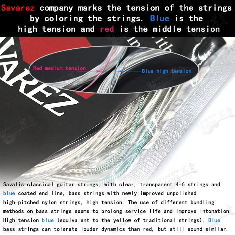 French Savarez 500CJ 500CR 500AJ Bulk Classical Guitar Strings Nylon Set with High Tension Strings