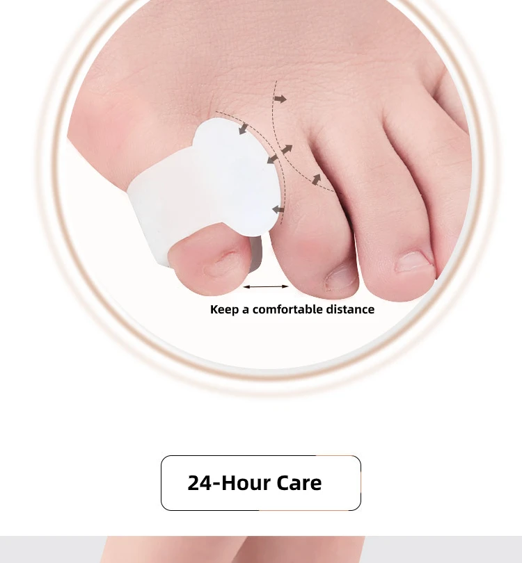 2pcs=1pair Separator Finger Feet Care Protector Silicone Toe Orthopedic Products Bunion Corrector Hallux Valgus For Pedicure
