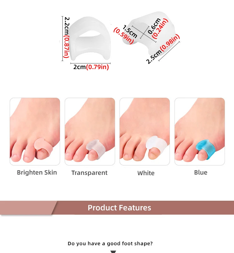 2pcs=1pair Separator Finger Feet Care Protector Silicone Toe Orthopedic Products Bunion Corrector Hallux Valgus For Pedicure