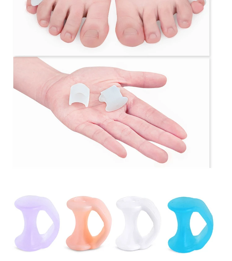 2pcs=1pair Separator Finger Feet Care Protector Silicone Toe Orthopedic Products Bunion Corrector Hallux Valgus For Pedicure