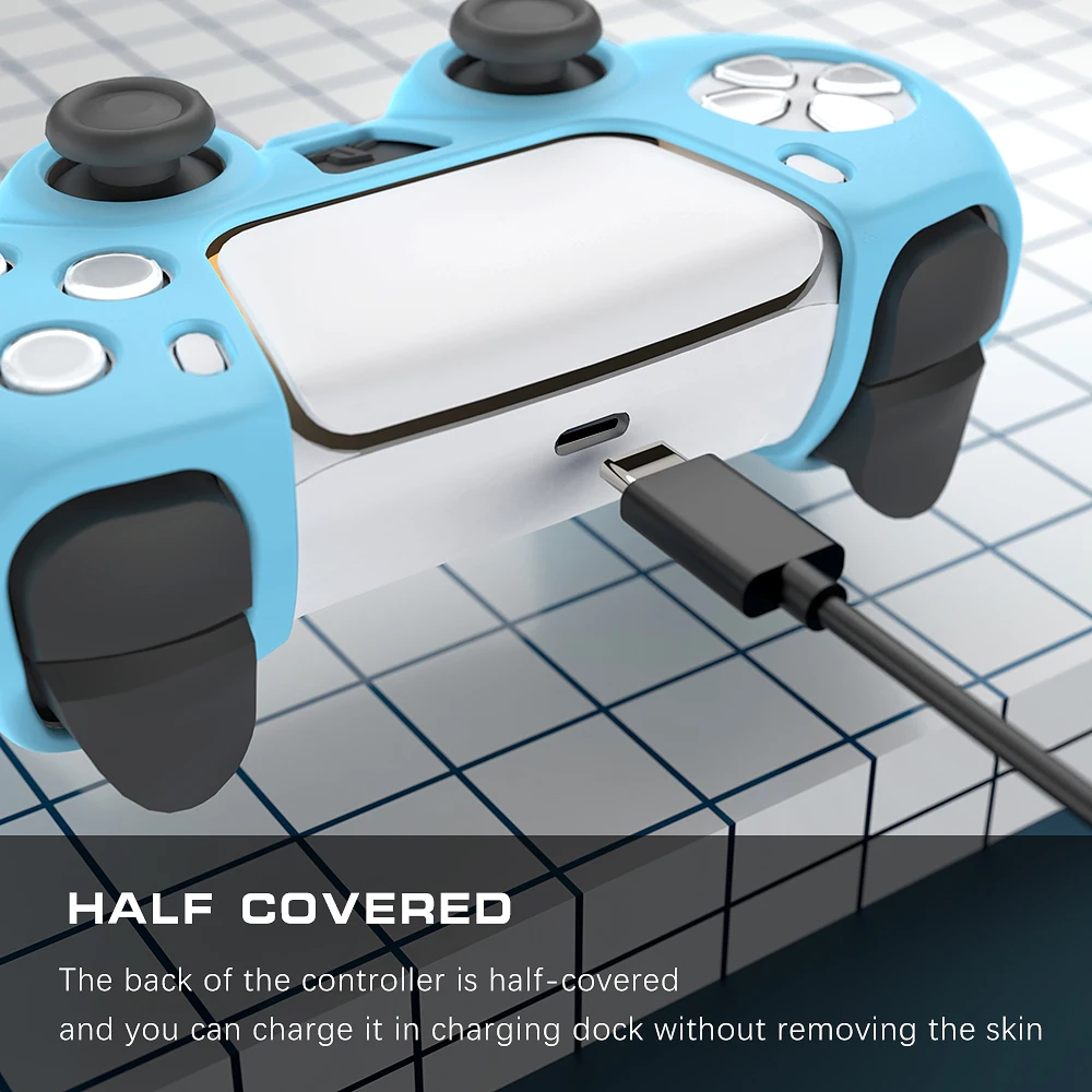 For PS5 Silicone Soft Cover Case Comfortable Hand Feeling Controller Holder Skin Shell Protector For Playstation5 Gamepad Case