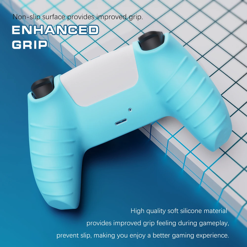 For PS5 Silicone Soft Cover Case Comfortable Hand Feeling Controller Holder Skin Shell Protector For Playstation5 Gamepad Case