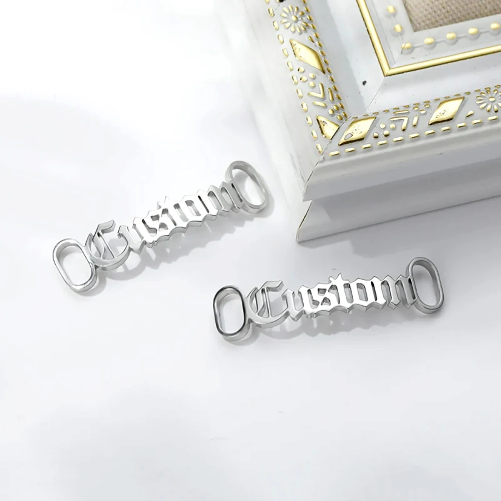Custom Name Shoe Buckles Stainless Steel Customized Shoelace Buckle Personalized Decoration Charm Sneaker Accessories Jewelry