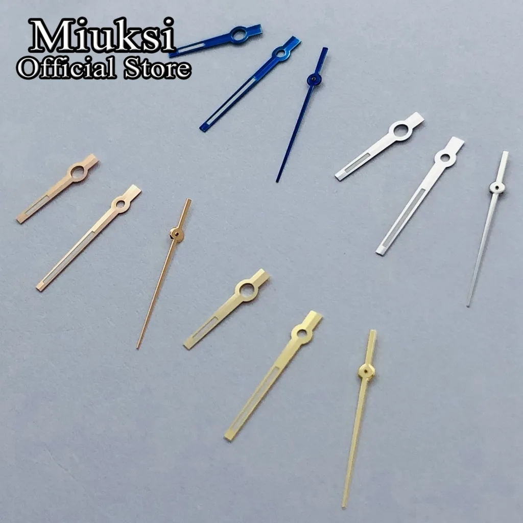 Miuksi silver rose gold blue watch hands green luminous hands fit NH35 NH36 3135 ETA2824 2836 Miyota8215 DG2813 3804 movement