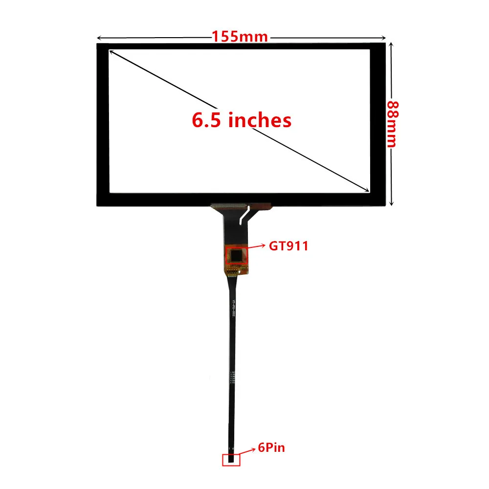 3.5/4.3/5/6.5/7/8/9 Inch Universal Capacitive Touchscreen Digitizer For Car Navigation Multimedia Touch Panel Glass