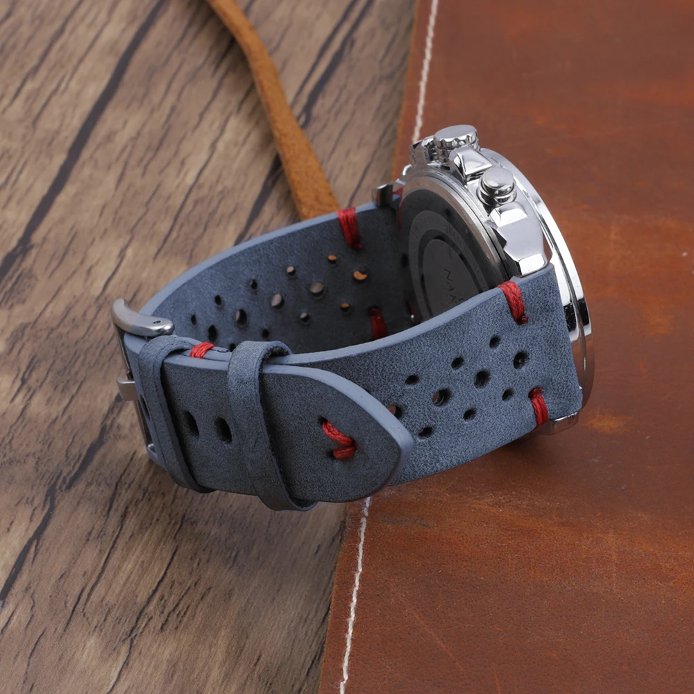 Onthelevel Leather Watch Strap 18mm 20mm 22mm 24mm Gray Color Watch Band Quick Release Watch Bands Replacement