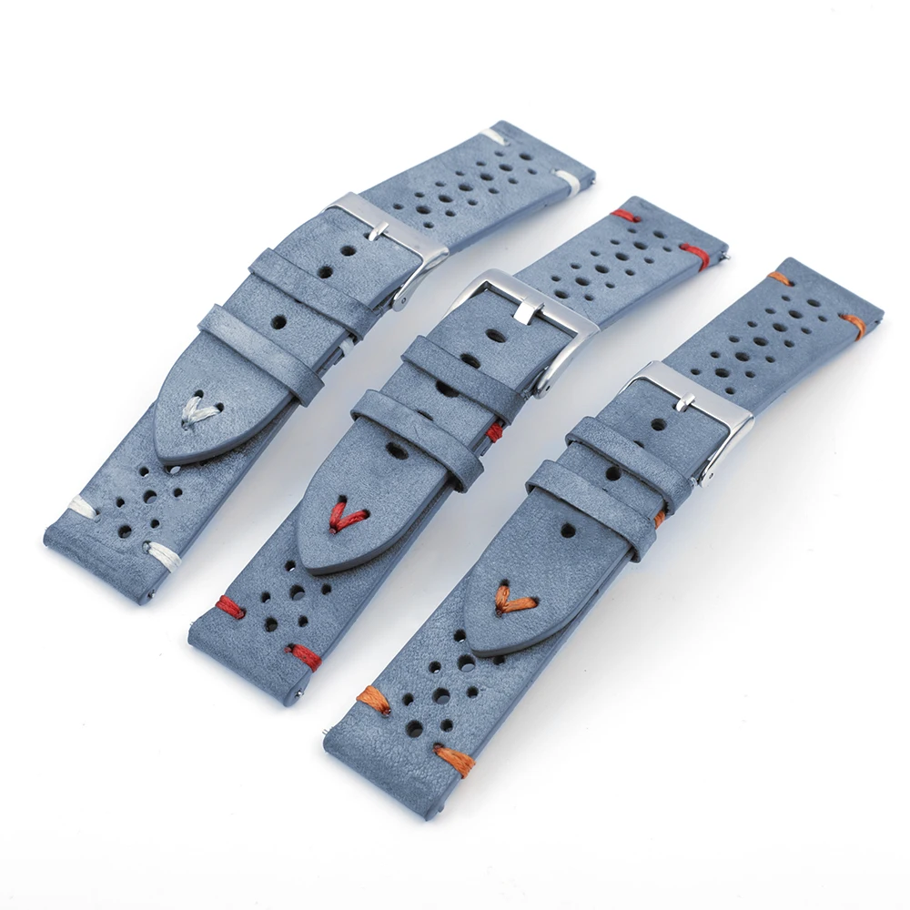 Onthelevel Leather Watch Strap 18mm 20mm 22mm 24mm Gray Color Watch Band Quick Release Watch Bands Replacement
