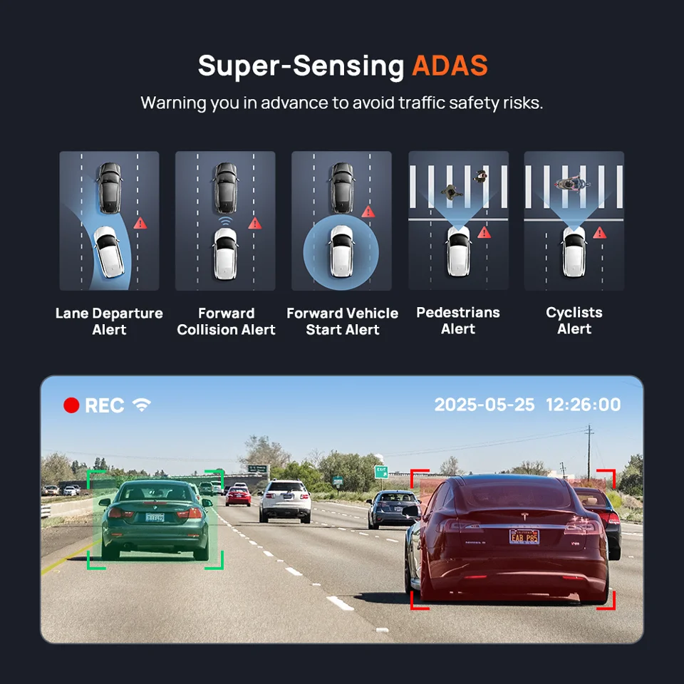 70mai 4K Dash Cam A800SE Upgraded Version Supercapatior Voice Control GPS ADAS Wifi 6 Car Recorder 70mai A800SE Support 4G LTE