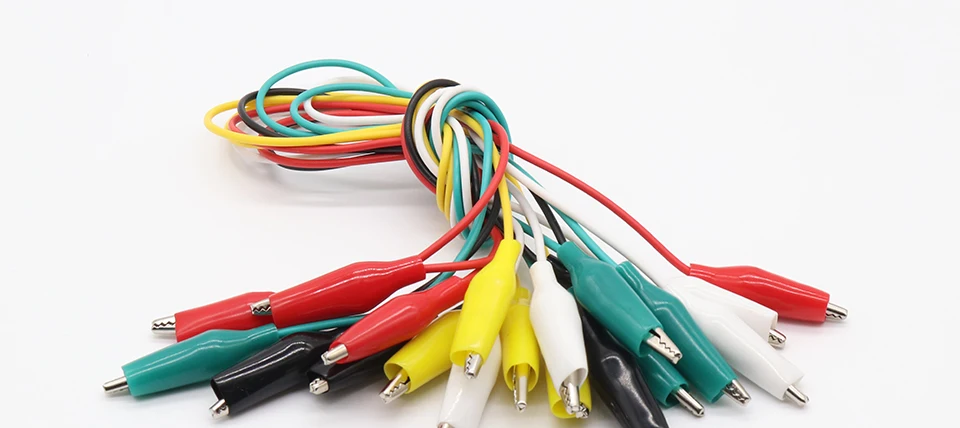 10pcs2pcs Line length 45cm Crocodile clip number 28mm Double-ended Crocodile Clips Cable Alligator Clips Wire Testing Wire Clip