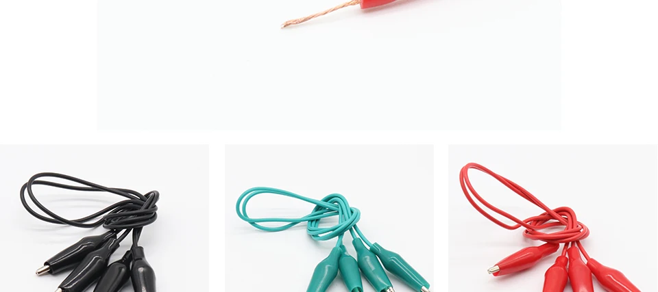 10pcs2pcs Line length 45cm Crocodile clip number 28mm Double-ended Crocodile Clips Cable Alligator Clips Wire Testing Wire Clip