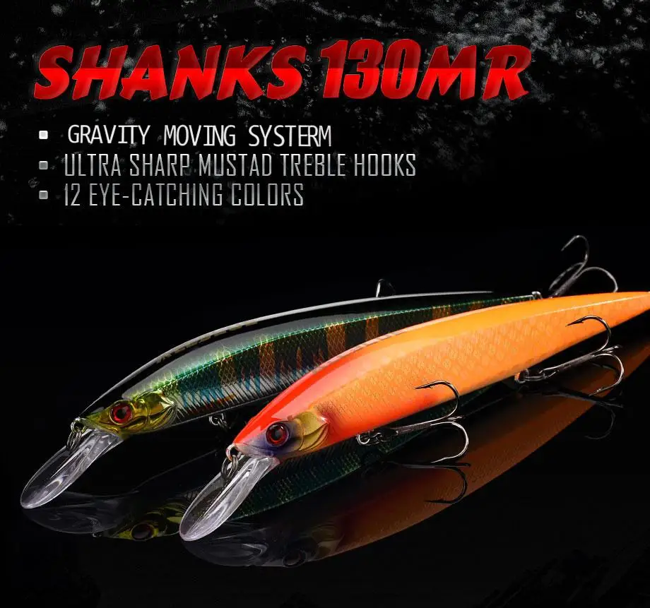 ALLBLUE SHANKS 130MR SP Fishing Lure Suspend Jerkbait 23g Weight Moving Systerm Long Cast Wobbler 2.5m Minnow Bass Pike Tackle
