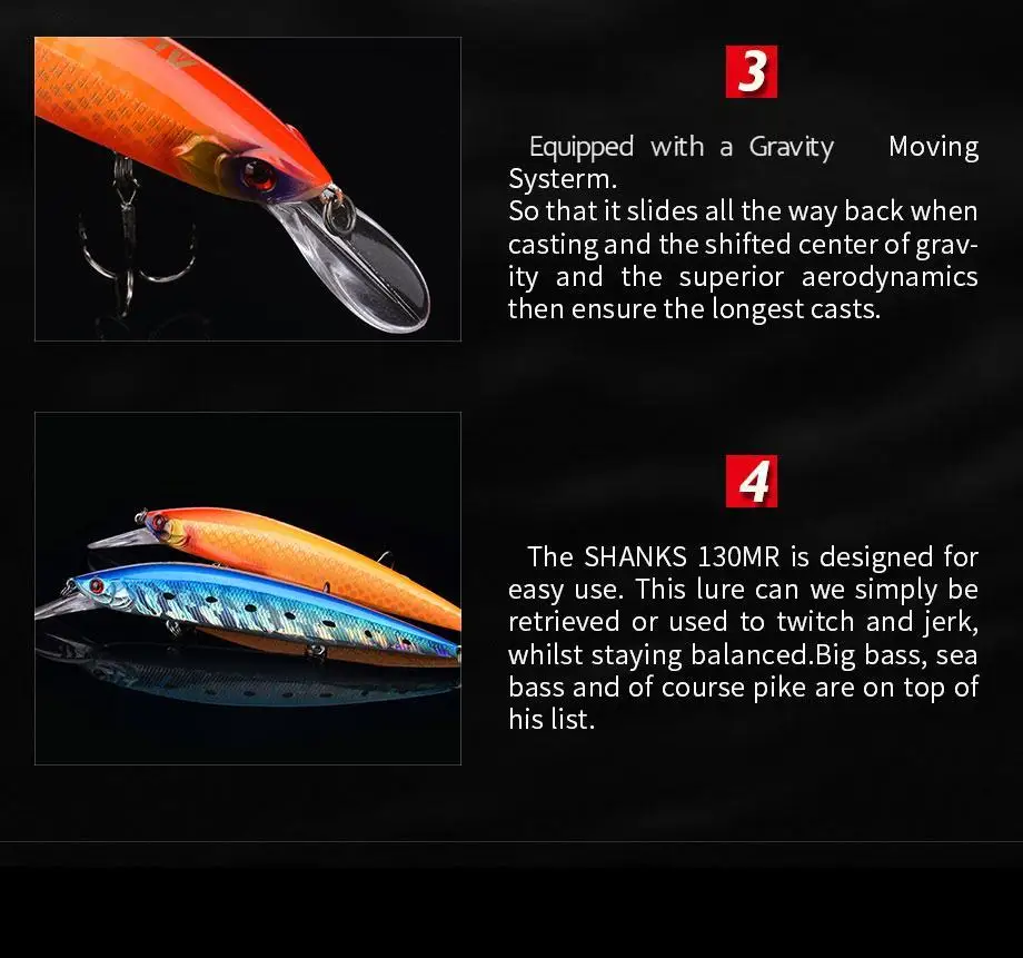 ALLBLUE SHANKS 130MR SP Fishing Lure Suspend Jerkbait 23g Weight Moving Systerm Long Cast Wobbler 2.5m Minnow Bass Pike Tackle