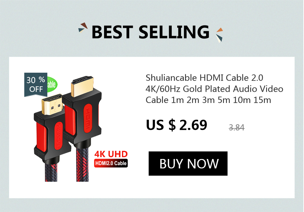 Shuliancable HDMI Cable 2.0 4K 60Hz Cable 1m 2m 3m 5m 10m 15m 20m Splitter Switcher HD TV Laptop PS4 Computer Xbox