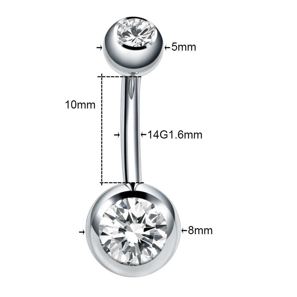 1PC Surgical Steel Navel Earring Belly Piercing Sexy Piercing Ombligo Gem Ear Piercings Navel Earring Body Jewelry Pircings