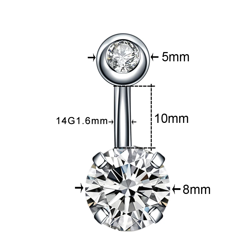 1PC Surgical Steel Navel Earring Belly Piercing Sexy Piercing Ombligo Gem Ear Piercings Navel Earring Body Jewelry Pircings