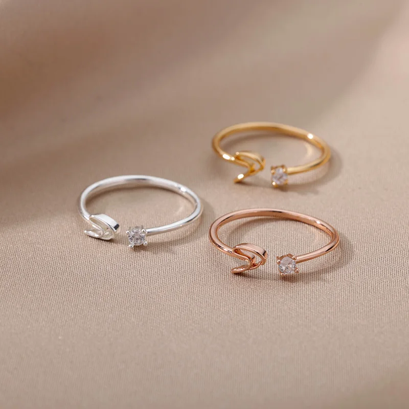 Tiny Initial Letter Rings For Women Stainless Steel A-Z Letters Adjustable Ring Female Christmas Aesthetic Jewelry bijoux femme