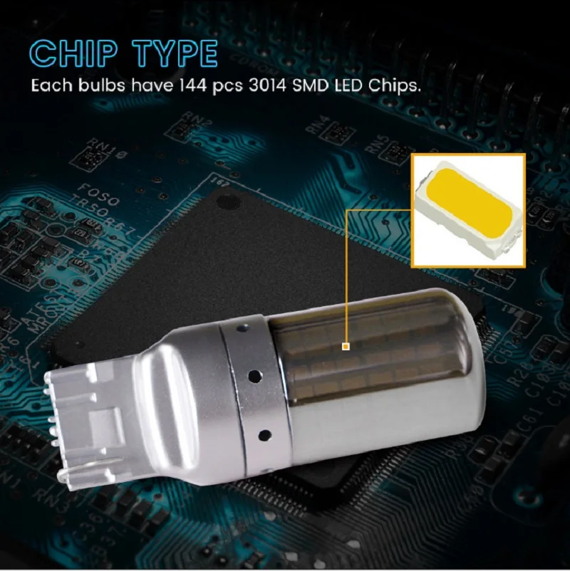 1pcs S25 Canbus 1156 BA15S P21W BAU15S PY21W 1157 7443 T20 7440 W21W LED Bulbs 3014 144smd Turn Signal Lights Brake Lamp 12V 24V