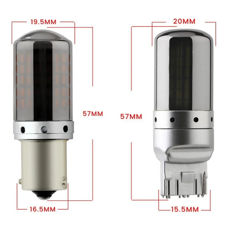 1pcs S25 Canbus 1156 BA15S P21W BAU15S PY21W 1157 7443 T20 7440 W21W LED Bulbs 3014 144smd Turn Signal Lights Brake Lamp 12V 24V