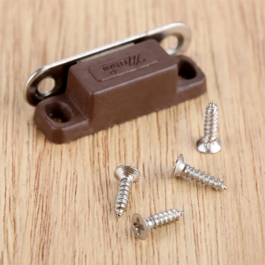 5Pcs Mini Magnetic Door Catches Kitchen Cupboard Wardrobe Cabinet Latch Catch White Brown Cabinet Hardware 27x10mm/1.06"x 0.39"