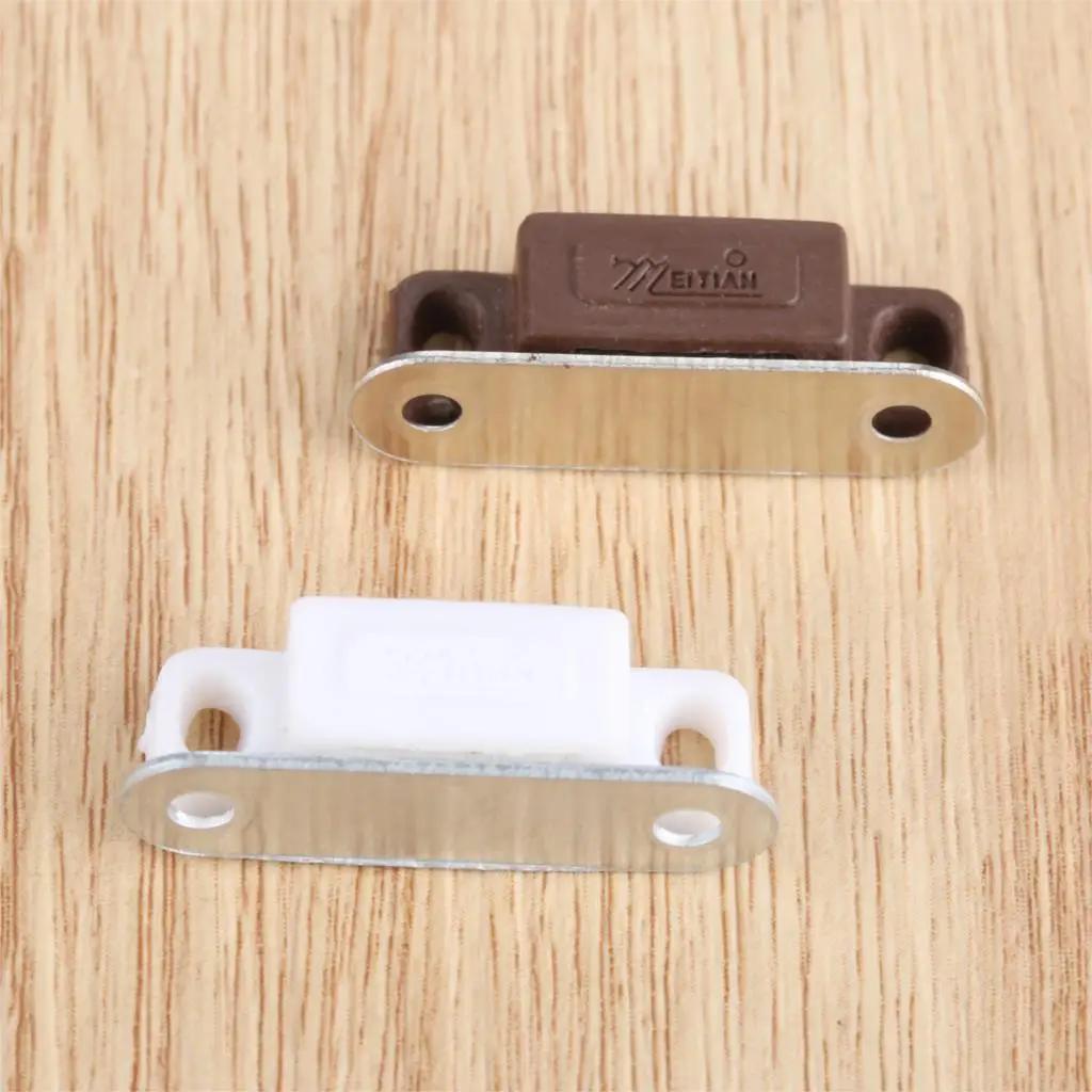 5Pcs Mini Magnetic Door Catches Kitchen Cupboard Wardrobe Cabinet Latch Catch White Brown Cabinet Hardware 27x10mm/1.06"x 0.39"