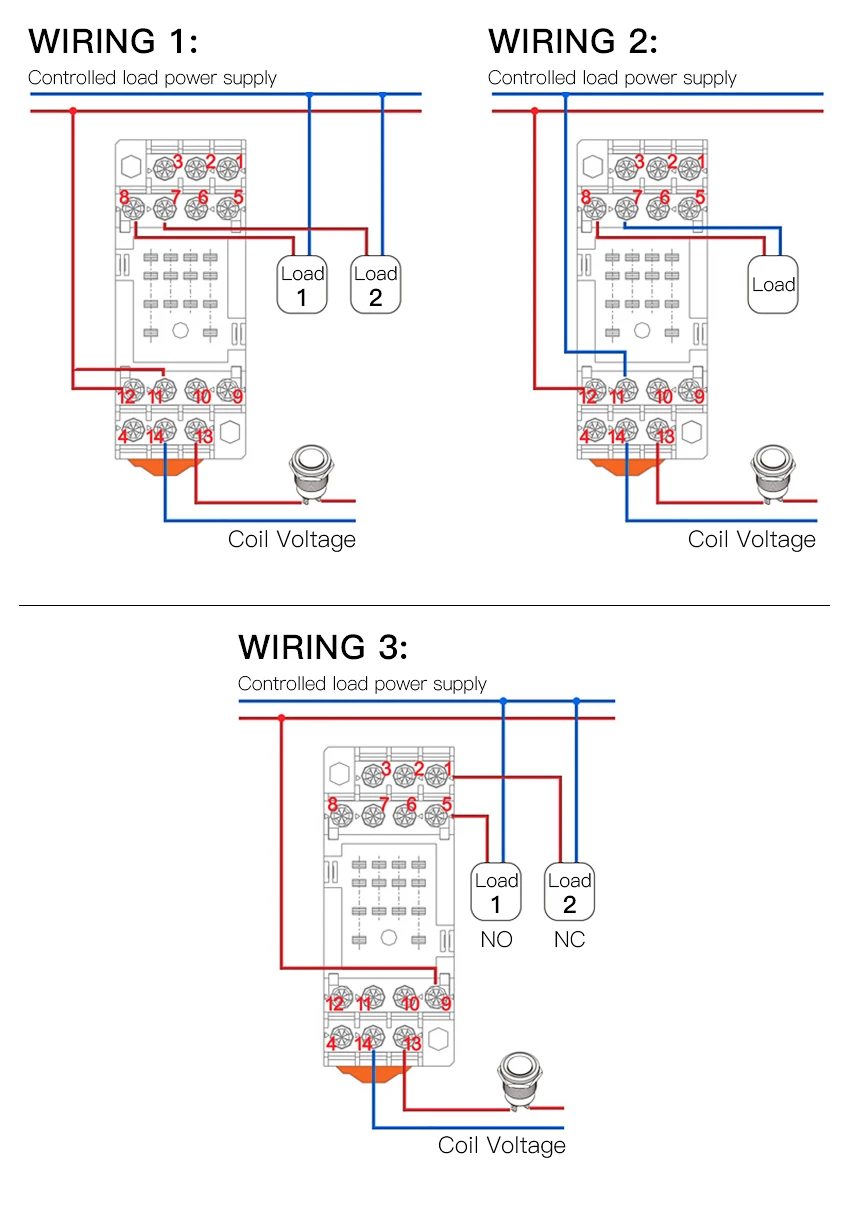 JQX-13F HH62P High power Relay Coil General DPDT Micro Mini Electromagnetic Relay Switch with Socket Base AC110V220V DC12V24V10A