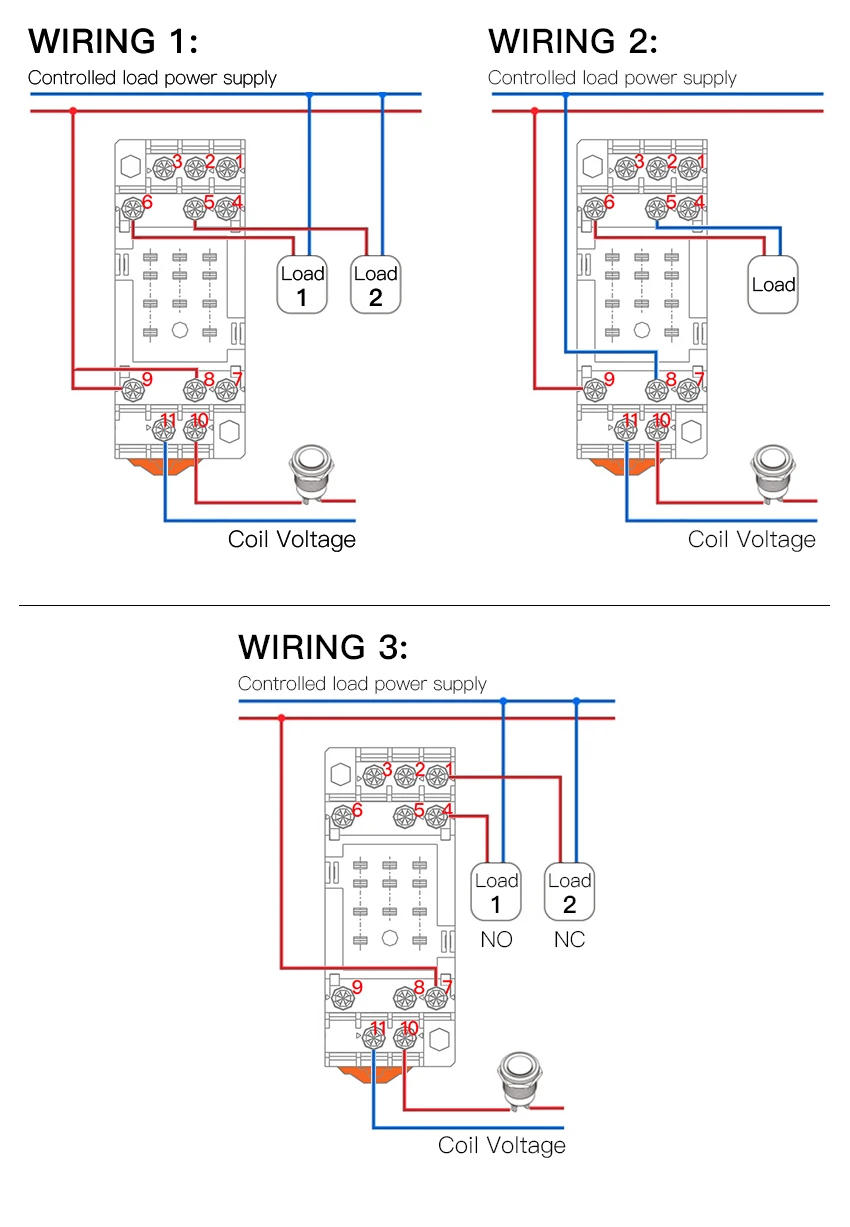 JQX-13F HH62P High power Relay Coil General DPDT Micro Mini Electromagnetic Relay Switch with Socket Base AC110V220V DC12V24V10A