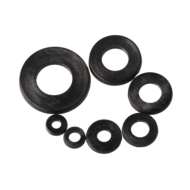 364Pcs Metric M2 M2.5 M3 M4 M5 M6 M8 Black Nylon Rubber Flat Ring Plain Repair Washer Furniture Gasket Assortment Kit