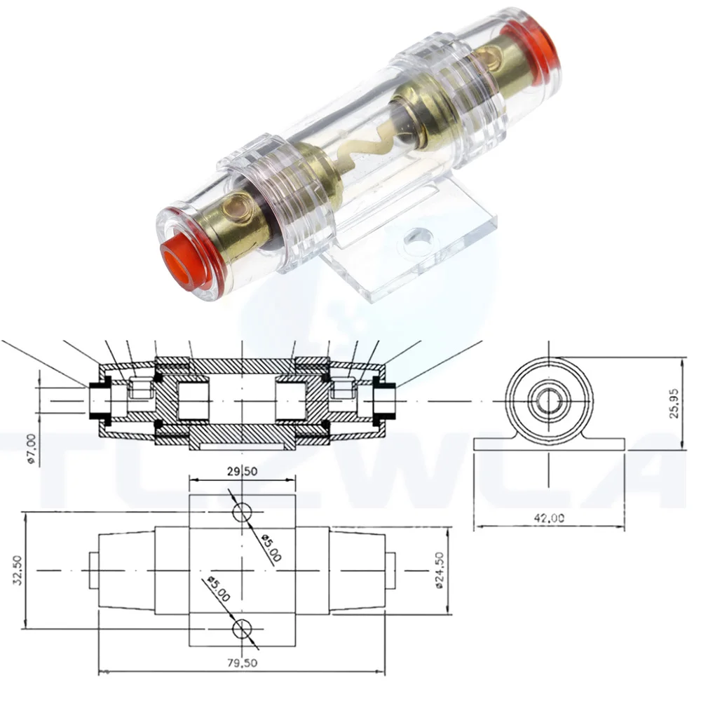 1Set 30A 40A 50A 60A 70A 80A 100A AGU 10*38MM Fuse & Holder Car Audio Refit Fuse Holder Car Stereo Audio Circuit Breaker Inline