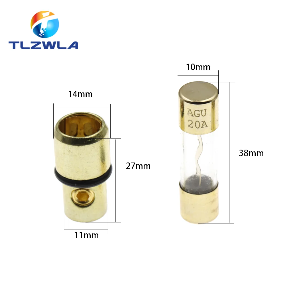 1Set 30A 40A 50A 60A 70A 80A 100A AGU 10*38MM Fuse & Holder Car Audio Refit Fuse Holder Car Stereo Audio Circuit Breaker Inline