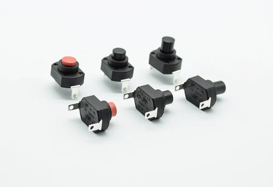 4pcs UPS switch flashlight self locking switch push button micro power switch 6A Height 13.5/15.5/18.5mm