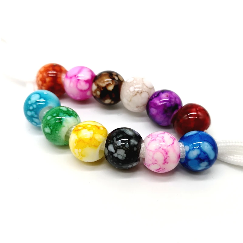 12mm Big Hole Round Beads for Jewelry Making Acrylic Beads Multicolor Loose Bead Jewelry DIY Accessory # 20pcs/lot