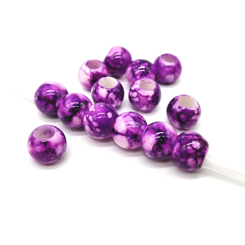 12mm Big Hole Round Beads for Jewelry Making Acrylic Beads Multicolor Loose Bead Jewelry DIY Accessory # 20pcs/lot