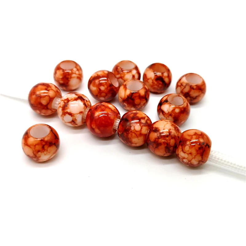 12mm Big Hole Round Beads for Jewelry Making Acrylic Beads Multicolor Loose Bead Jewelry DIY Accessory # 20pcs/lot