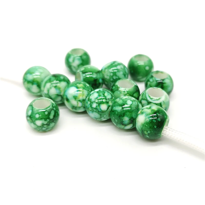 12mm Big Hole Round Beads for Jewelry Making Acrylic Beads Multicolor Loose Bead Jewelry DIY Accessory # 20pcs/lot